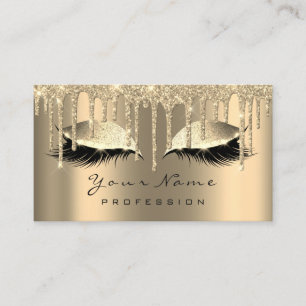 Makeup Gold Sepia Lashes Appointment Card Drips