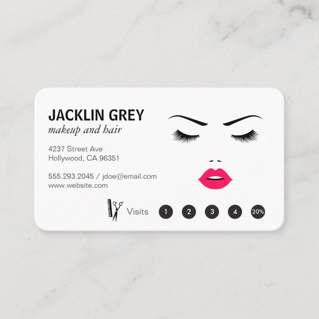 Makeup & Hair Loyalty | Salon Card (Front)