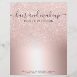 Makeup hair Rose gold glitter ombre metallic foil Letterhead<br><div class="desc">Professional makeup hair Rose gold glitter ombre metallic foil.</div>