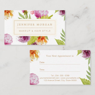 Makeup Hair Salon Watercolor Floral Appointment