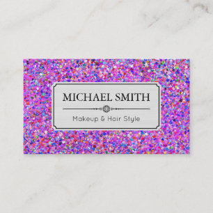 Makeup Hair Style Grit Glitter Multicolor Business Card