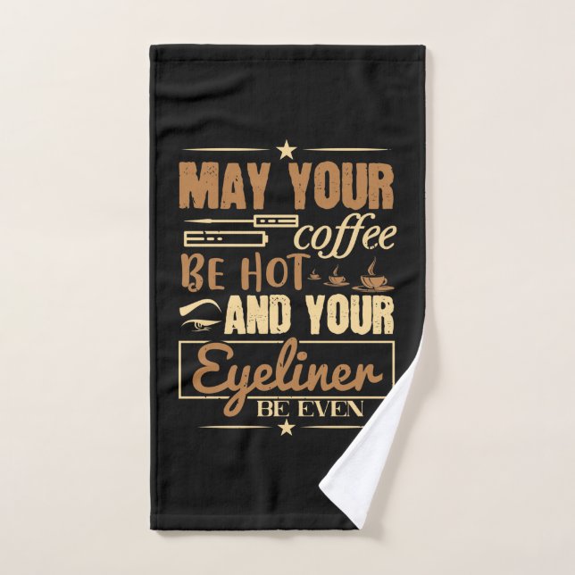 Makeup - Hot Coffee And Even Eyeliner Hand Towel (Hand Towel)