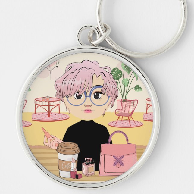 MAKEUP IN THE COFFEE SHOP KEYCHAIN (Front)