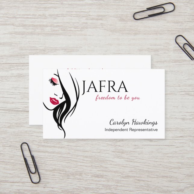 Makeup Independent Rep Jafra Business Card (Front/Back In Situ)