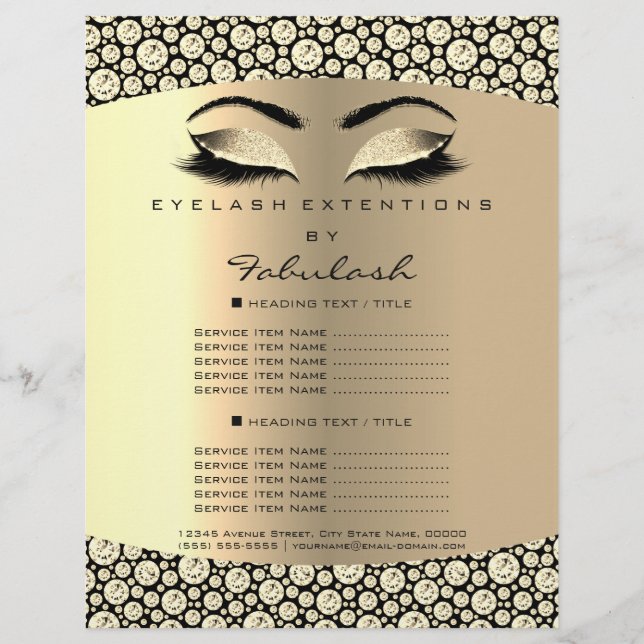 Makeup Lash Beauty Diamond Sepia Flyer Price List (Front)
