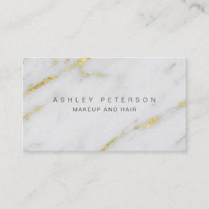 Makeup modern elegant gold foil marble pattern business card