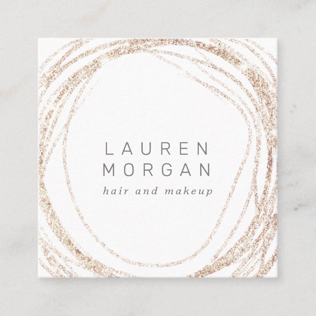 makeup modern faux gold swirl square Business Card (Front)