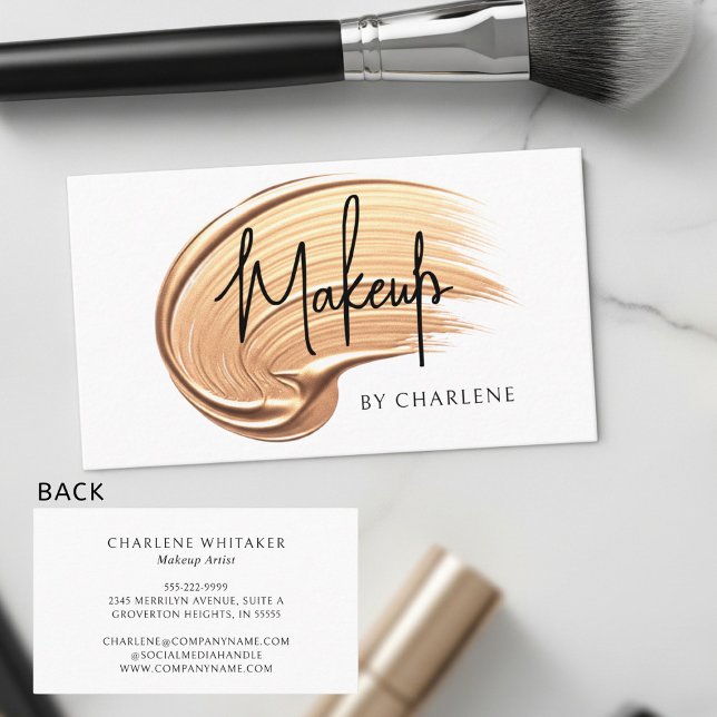 Makeup Modern Script Typography Business Card (Creator Uploaded)