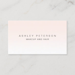 Makeup modern simple blush pink white ombre business card