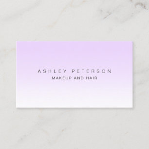 Makeup modern simple lavender white ombre business card