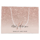 Makeup monogram blush rose gold glitter script