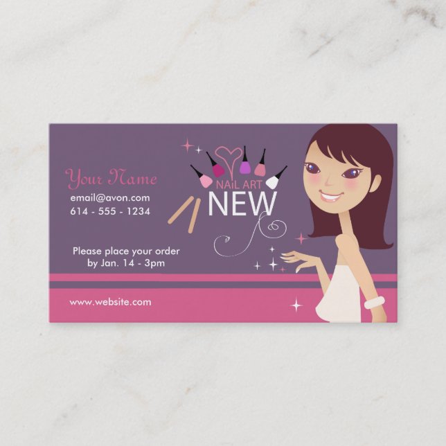 Makeup - Nail Art Business Card (Front)