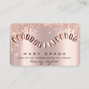 Makeup Nails Manicure Rose Spark Fashion Lux Business Card