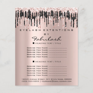 Makeup Price List  Rose Glitter Lashes Black Drips Flyer