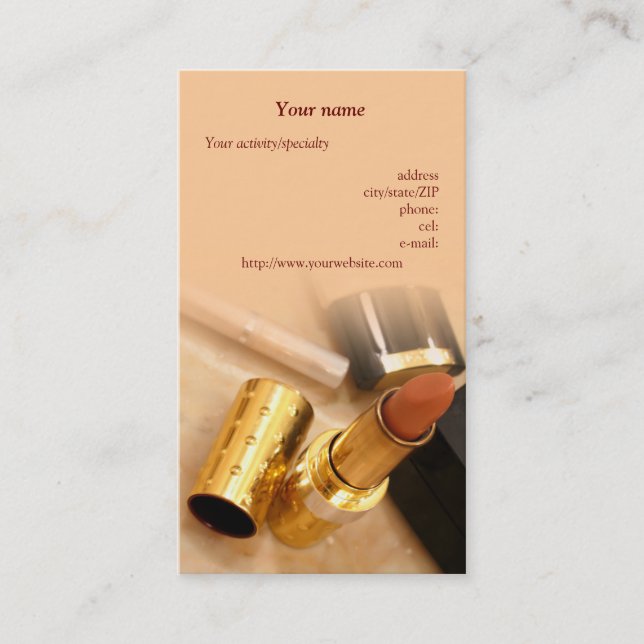 "Makeup products" business card (Front)