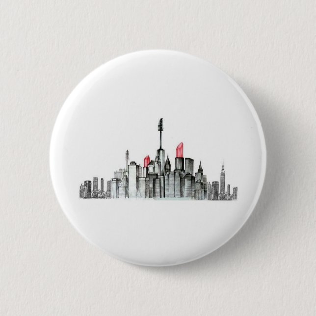 Makeup Sky Line 2 Inch Round Button (Front)