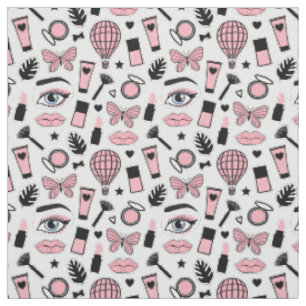 Makeup Sticker Pattern Fabric