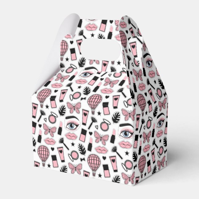 Makeup Sticker Pattern Favor Box (Front Side)