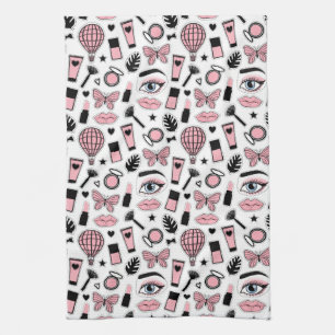 Makeup Sticker Pattern Kitchen Towel