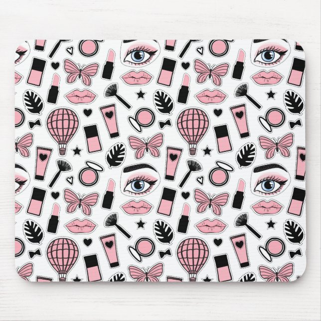 Makeup Sticker Pattern Mouse Pad (Front)