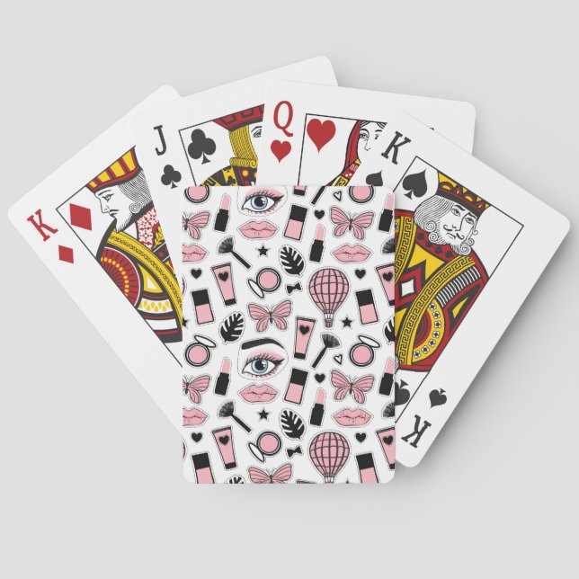 Makeup Sticker Pattern Playing Cards (Back)