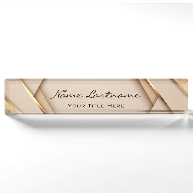 Makeup Studio Aesthetic Beauty Hair Geometric Rose Nameplate (Front)