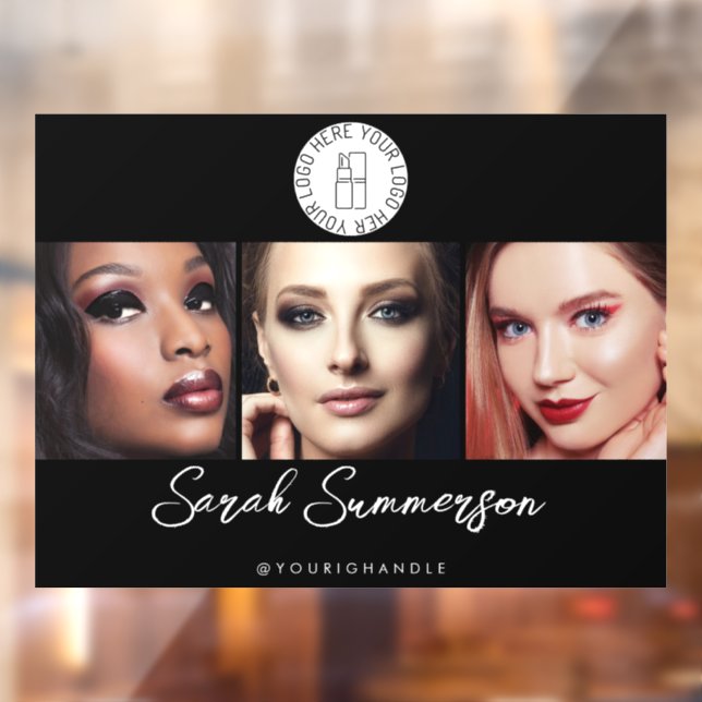 Makeup Studio Black White Logo 3 Photo Window Cling (Sheet 2)