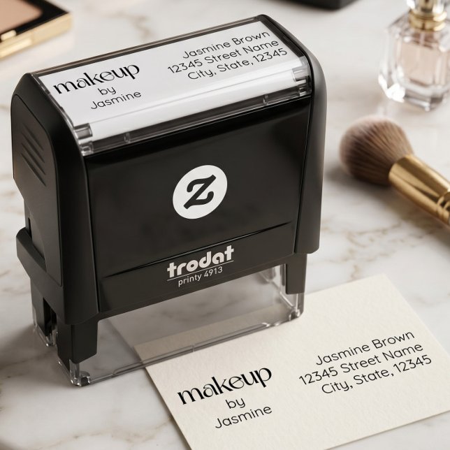 Makeup Studio Custom Return Address Elegant Self-inking Stamp (Creator Uploaded)