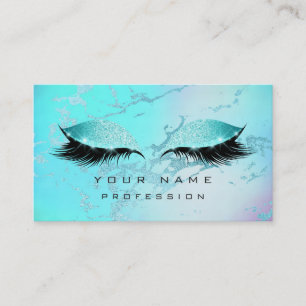 Makeup Tiffany Blue Eyes Lashes Glitter Ombre Business Card