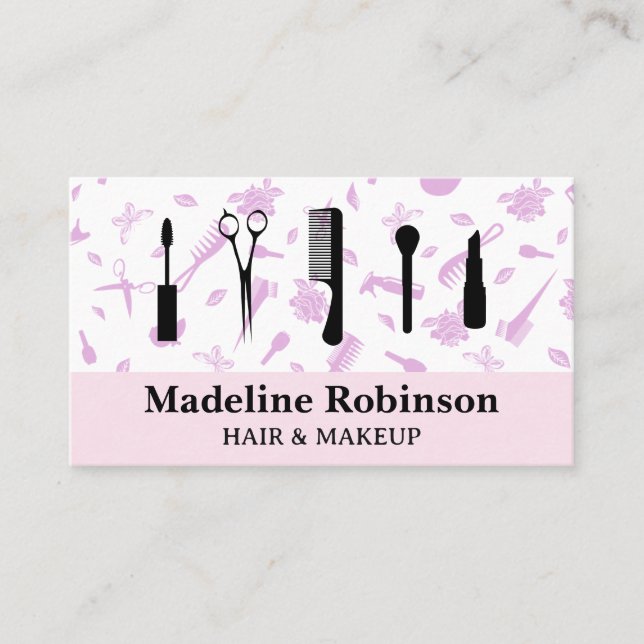 Makeup Tools | Salon Pattern Business Card (Front)