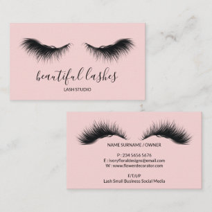 Makeup Trend Salon Eyelash Pink  Business Card
