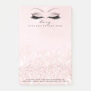 Makeup White Lashes Rose Name Web Telephone Pink Post-it Notes