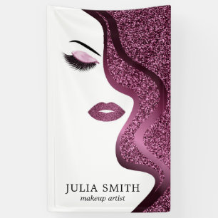 Makeup with glitter effect banner