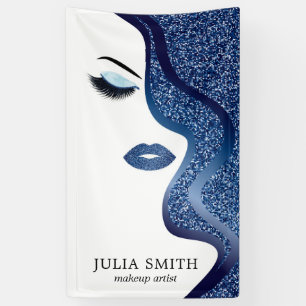 Makeup with glitter effect banner