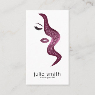 Makeup with glitter effect business card