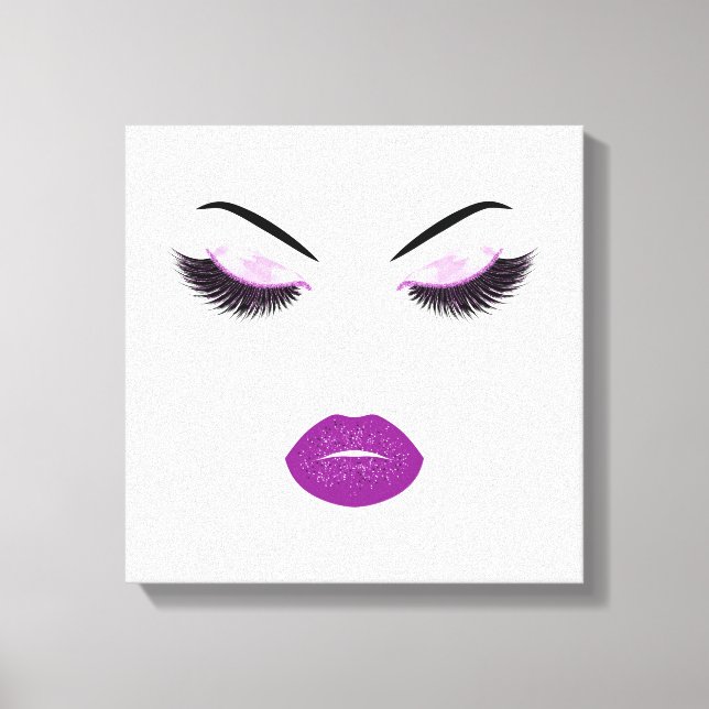 Makeup with glitter effect canvas print (Front)