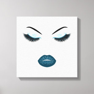 Makeup with glitter effect canvas print