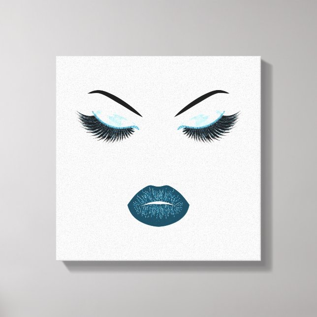 Makeup with glitter effect canvas print (Front)