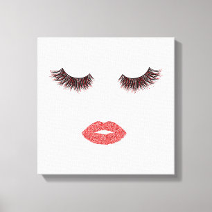 Makeup with glitter effect canvas print