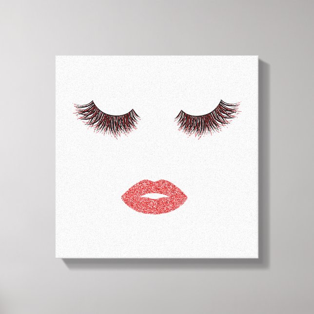 Makeup with glitter effect canvas print (Front)