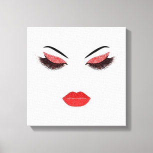 Makeup with glitter effect canvas print