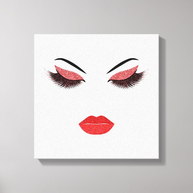 Makeup with glitter effect canvas print (Front)