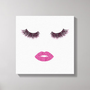Makeup with glitter effect canvas print