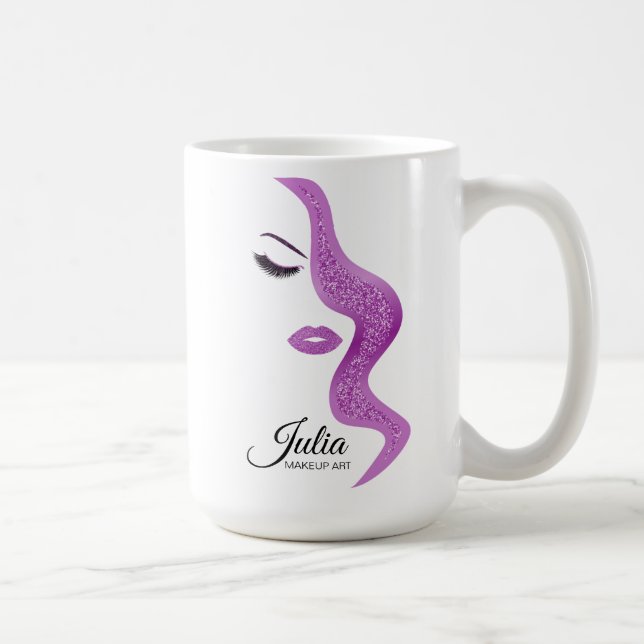 Makeup with glitter effect coffee mug (Right)