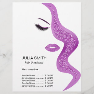 Makeup with glitter effect flyer