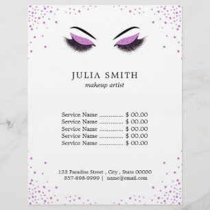 Makeup with glitter effect flyer