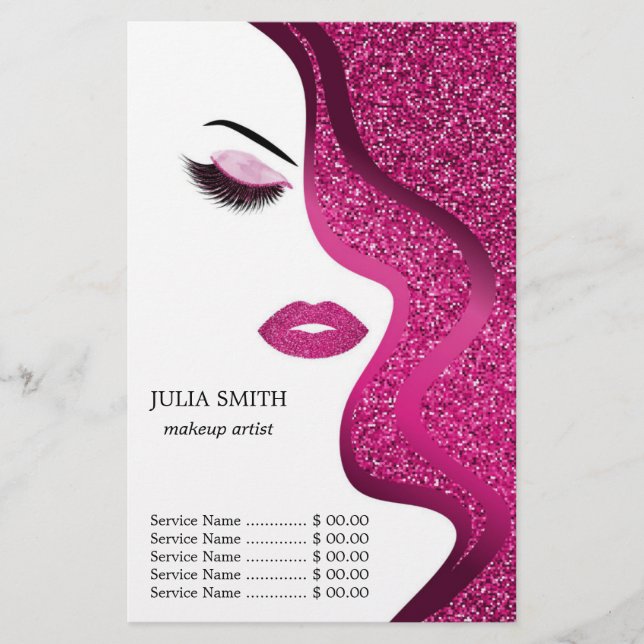 Makeup with glitter effect flyer (Front)