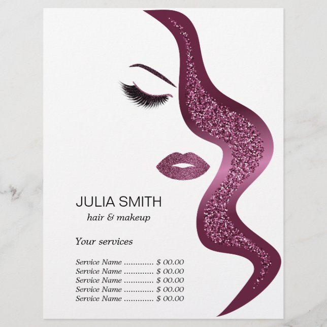 Makeup with glitter effect flyer (Front)