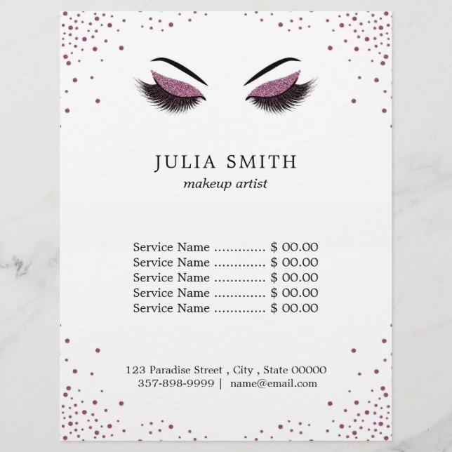 Makeup with glitter effect flyer (Front)