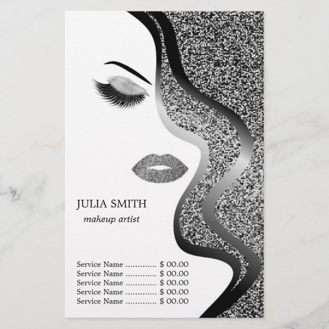 Makeup with glitter effect flyer (Front)